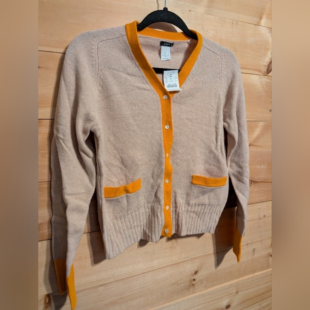 J. Crew Women's Cardigan with Orange Accents. NWT.. Medium